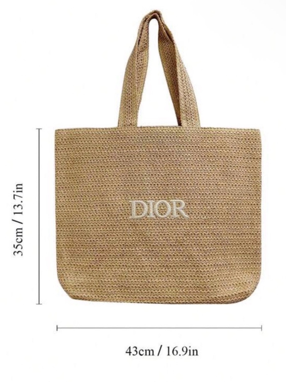 DIOR beauty Natural Raffia Tote; NWOT - Picture 15 of 15